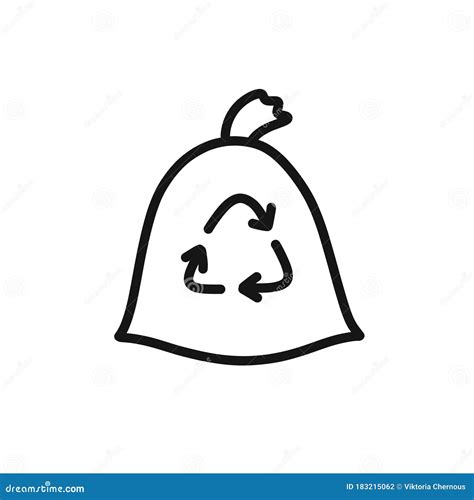 Recycling Garbage Doodle Icon Vector Illustration Stock Illustration