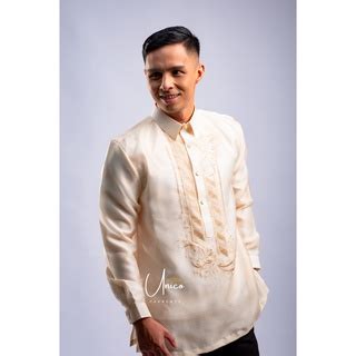 Barong Tagalog for Men Piña Organza with Lining Timeless Cream Shopee