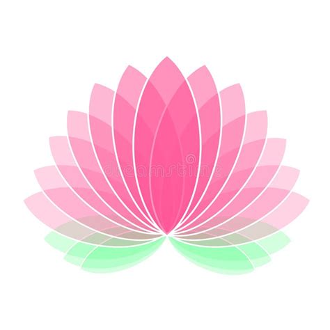 Pink Lotus Flower Icon Logo On White Background Illustration Stock