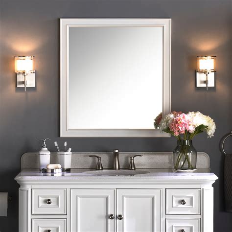 White Framed Bathroom Mirrors