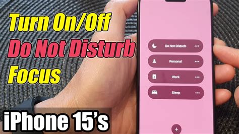 IPhone 15 15 Pro Max How To Turn On Off Do Not Disturb Focus YouTube