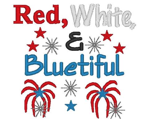 Red White And Bluetiful Embroidery Design 4th Of July Etsy