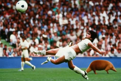 Diego Maradona Scoring A Hand Of God Goal Against A Stable Diffusion