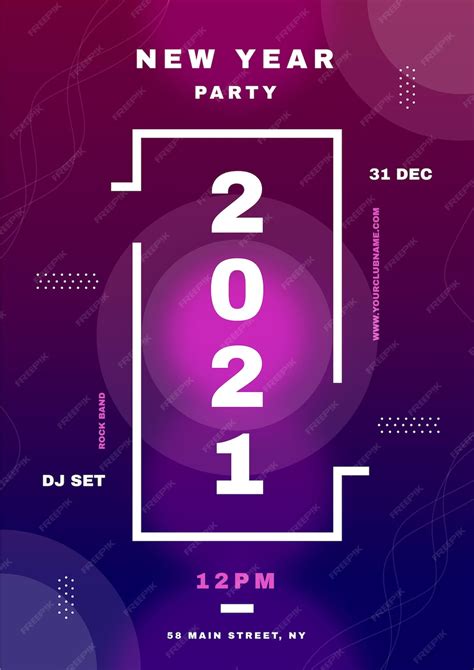 Premium Vector New Year 2021 Party Poster Template