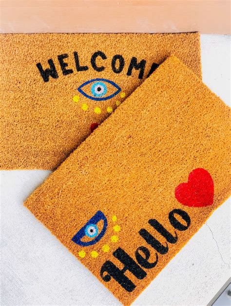 Evil Eye Design Door Mat Custom Door Mat Etsy Canada Custom Doormat