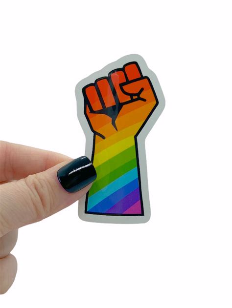 Pride Vinyl Sticker Pride Fist Rainbow Pride Fist Political Etsy