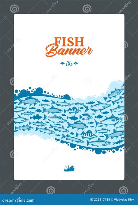 Fish Flyer Design Concept Stock Vector Illustration Of Fishing 225517788