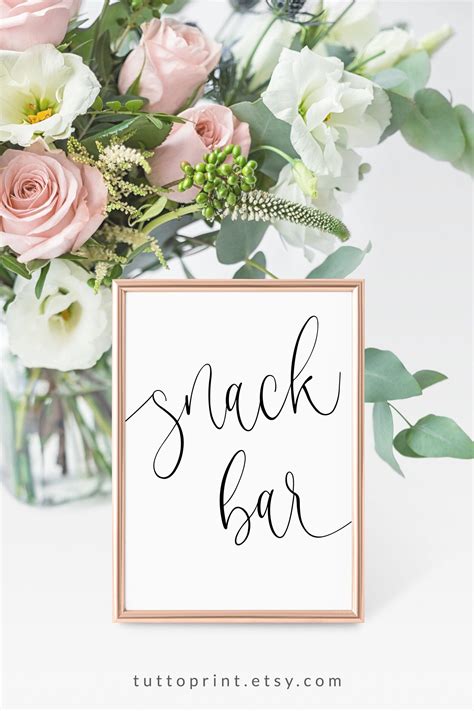 Snack Bar Sign Printable Snack Bar Wedding Sign Wedding - Etsy