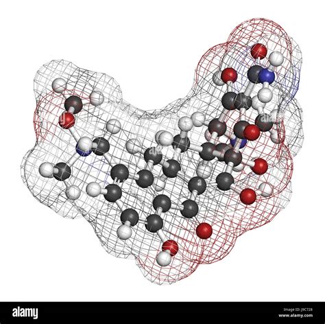 Sarecycline Antibiotic Drug Molecule Tetracycline Class D Rendering