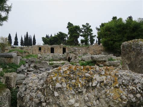 Ruins of Ancient Corinth stock image. Image of mediterranean - 63882525