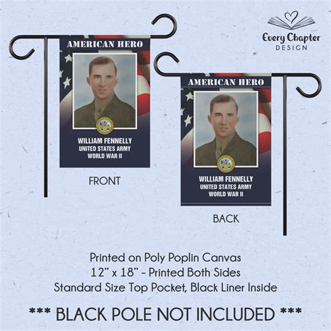 Personalized Hometown Hero Military Veteran Tribute Garden Flag