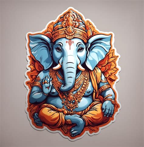 Um Adesivo Exclusivo De Ganesha Fundo Branco Foto Premium