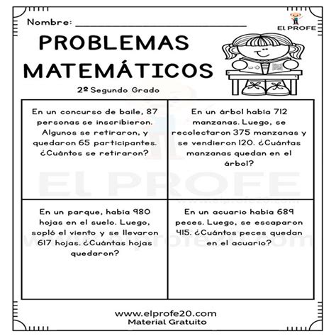 Problemas Matem Ticos Para Segundo Grado