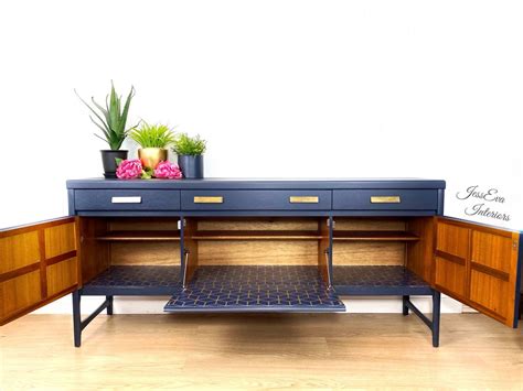 Mid Century Modern Retro Vintage Nathan Squares Sideboard Drinks