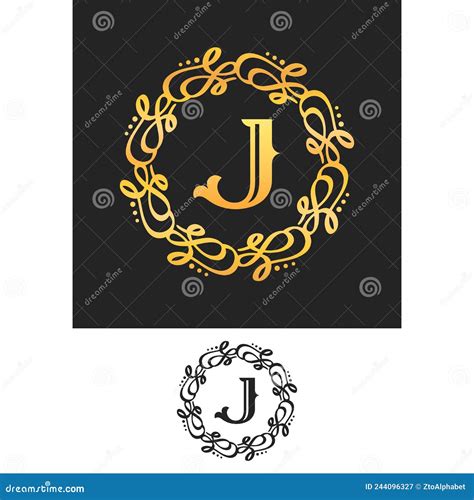 J Logo Lettre Couronne Tourbillon Symbole Design Illustration De