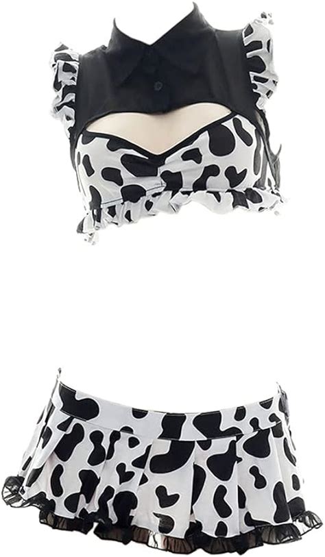 Disfraz de cosplay de anime sexy mini bikini de vaca traje de criada dálmata traje de baño