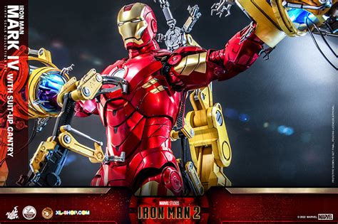 Hot Toys QS021 Iron Man 2 1 4th Scale Iron Man Mark IV With Suit Up Gantry Collectible Set