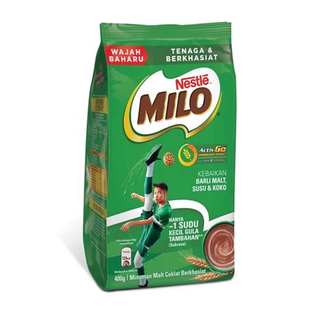 Nestle Milo Activ Go Chocolate Malt Powder Soft Pack 400g Coklat