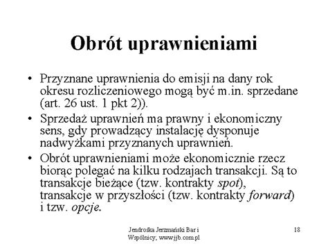 System Handlu Uprawnieniami Do Emisji Regulacje Prawne Jendroka