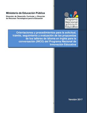 Fillable Online Orientaciones Y Procedimientos Para La Solicitud