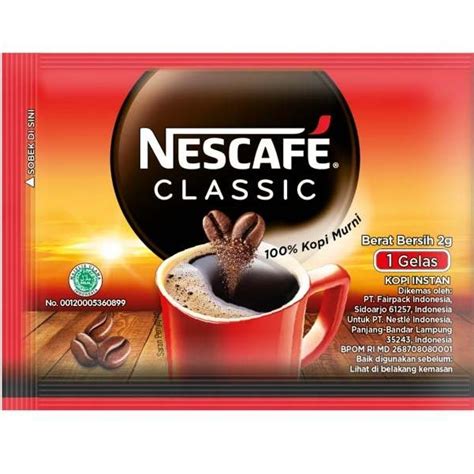 Jual Nescafe Classic Kopi Instan Kopi Hitam G Sachet Pcs Shopee