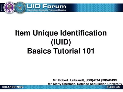 Ppt Item Unique Identification Iuid Basics Tutorial 101 Powerpoint