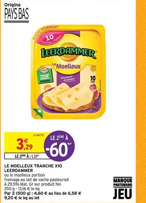 Promo Le Moelleux Tranche X Leerdammer Ou Le Moelleux Portion Fromage