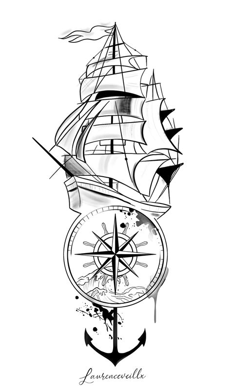 Boat Compass Anchor Tattoo Design Men Laurenceveillx Anker Tattoo Design Design Tattoo Tattoo