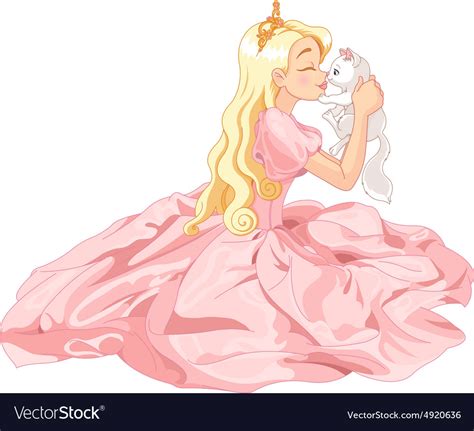 Princess And Cat Royalty Free Vector Image Vectorstock