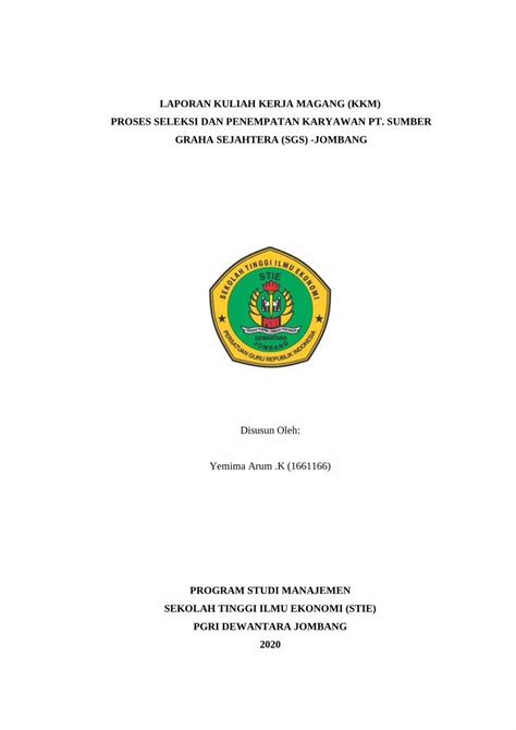 Pdf Laporan Kuliah Kerja Magang Kkm Proses Seleksi Dan Dokumen Tips