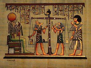 Egyptian Papyrus Weighing Of The Heart Ra, Anubis, Thoth | Egyptian ...