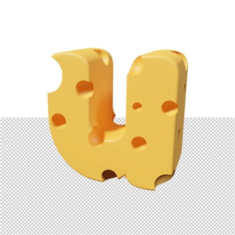 Premium Psd Cheese Letters U D Font Render