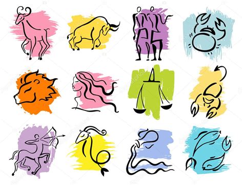 Horoscope Zodiac Star Signs Vector Set Stock Vector Image By