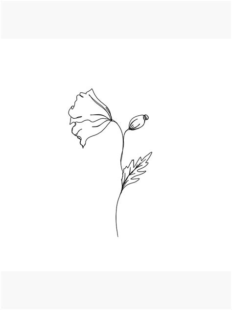 "Poppy flower continuous line drawing. One line art. minimalism sketch ...