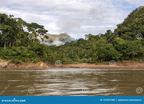 Green Rainforest Mountains In Clouds Amazon River Basin South America