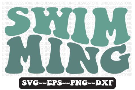 Swim Ming Retro Wavy Svg Design Graphic By Uniquesvgstore · Creative