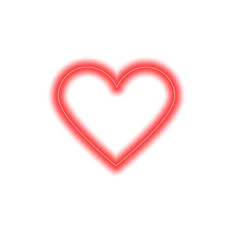 Red Neon Heart Transparent Background Clipart 29250715 Png