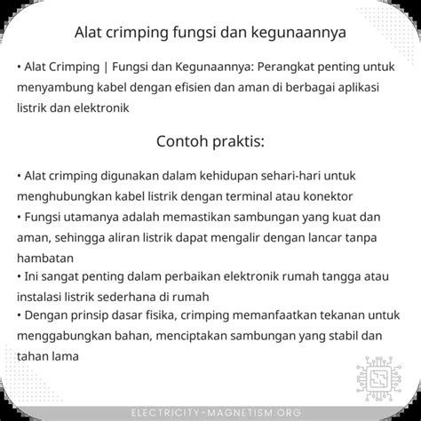 Alat Crimping Fungsi Dan Kegunaannya