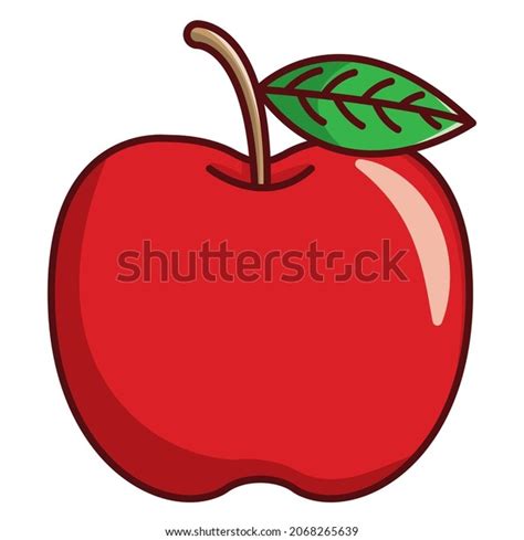 Red Apple Green Leaf Stock Vector Royalty Free 2068265639 Shutterstock