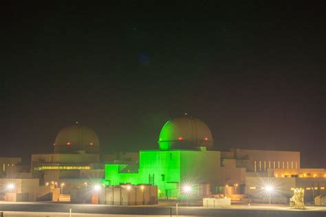 UAE Landmarks Light Up In Green To Celebrate The Commercial Operations