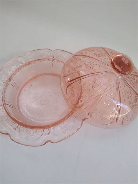 Pink Depression Glass Cherry Blossom Pattern Etsy