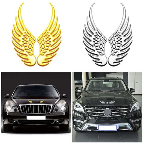 Ed Decorative Personalized D Stereo Eagle Wings Metal Sticker Car Tail