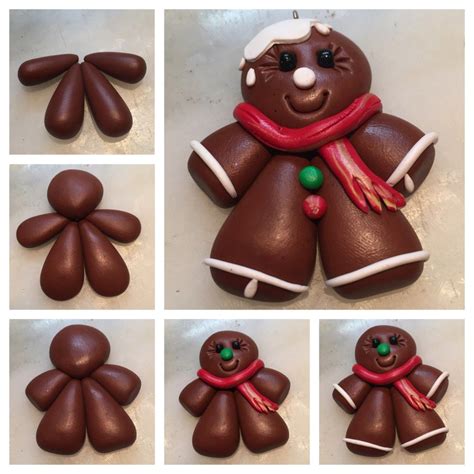 Polymer Clay Christmas Ornament Tutorial GingerBread Man Polymer