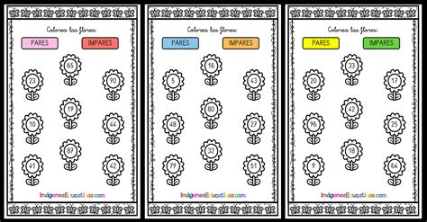 FICHAS PRIMAVERALES NÚMEROS PARES E IMPARES Imagenes Educativas