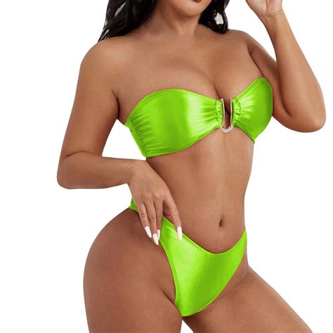 Blphud Sexy Female Bikinis Tie Front Bikini Top Women Bikini Set Push