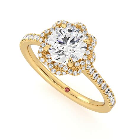 Entwine 18ct Yellow Gold Halo Style Engagement Ring Taylor And Hart