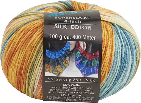 ONline Supersocke Silk Color Sort 280 100 G Farbe 2433 Amazon De