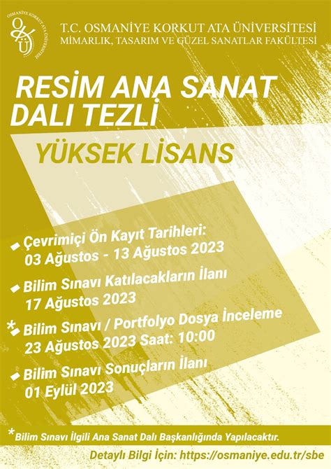 Resim Ana Sanat Dal Tezli Y Ksek Lisans Ba Vurusu Osmaniye Korkut