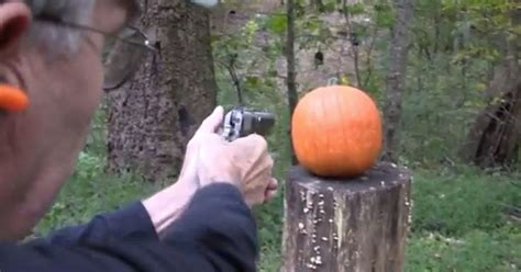 How To Carve A Halloween Pumpkin With A Gun Video Huffpost Uk Comedy