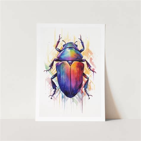 Watercolour Scarab Art Print